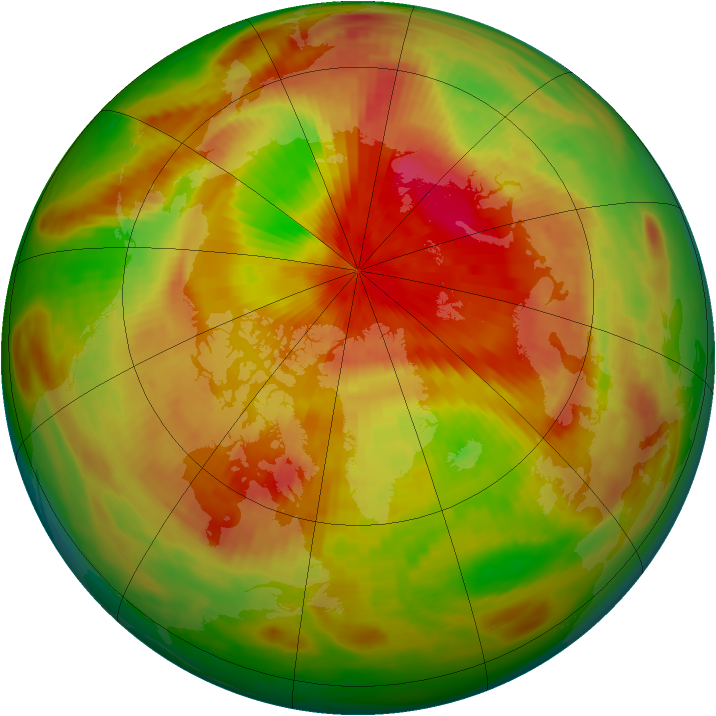 Arctic ozone map for 19 April 1991